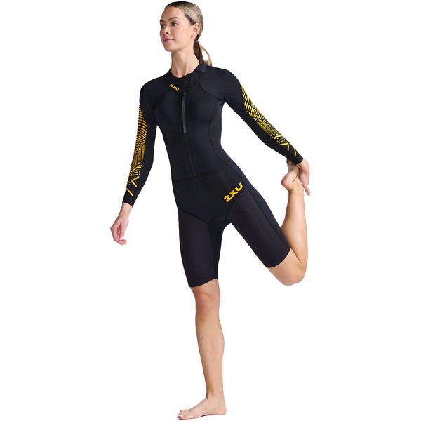 2026 2xu Mulher Propel Fato De Banho Swim Run Ww5480c - Preto / Ambição